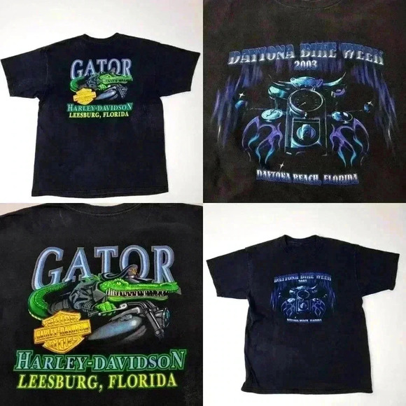 Vintage 2003 Y2K Harley-Davidson Daytona Bike Week Gator Tee Shirt - XXL - Picture 1 of 5